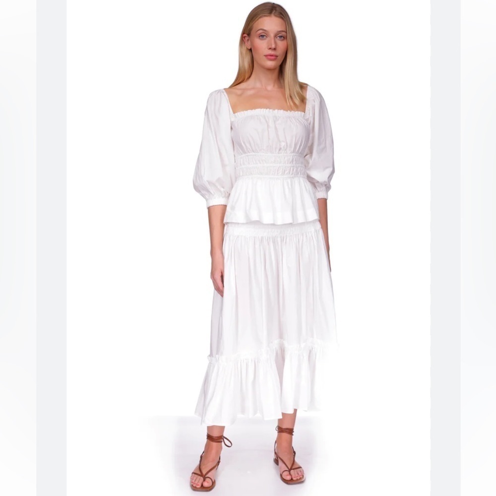 Nwt CARA CARA Everly White Peplum Top size small